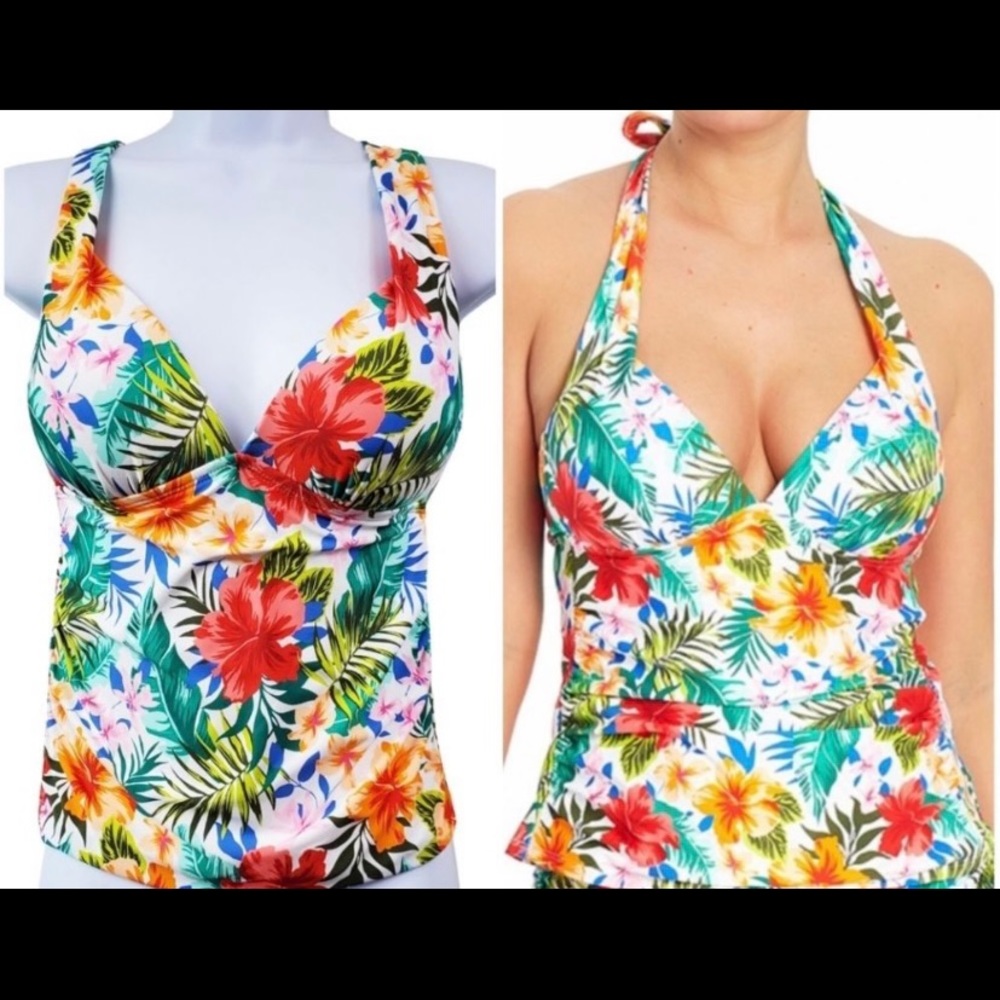 Time and tru 2x floral bathing suit shorts and top